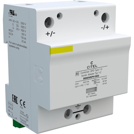 Citel Surge Protection Device, 500V, 2 Wires DS60VGPV-500